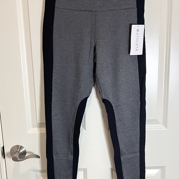 Athleta Essex Hybrid Tights in Black and Gray in Women's Medium NWT MSRP $98 - Picture 1 of 5